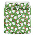 Cartoon Santa Claus Pattern Print Duvet Cover Bedding Set