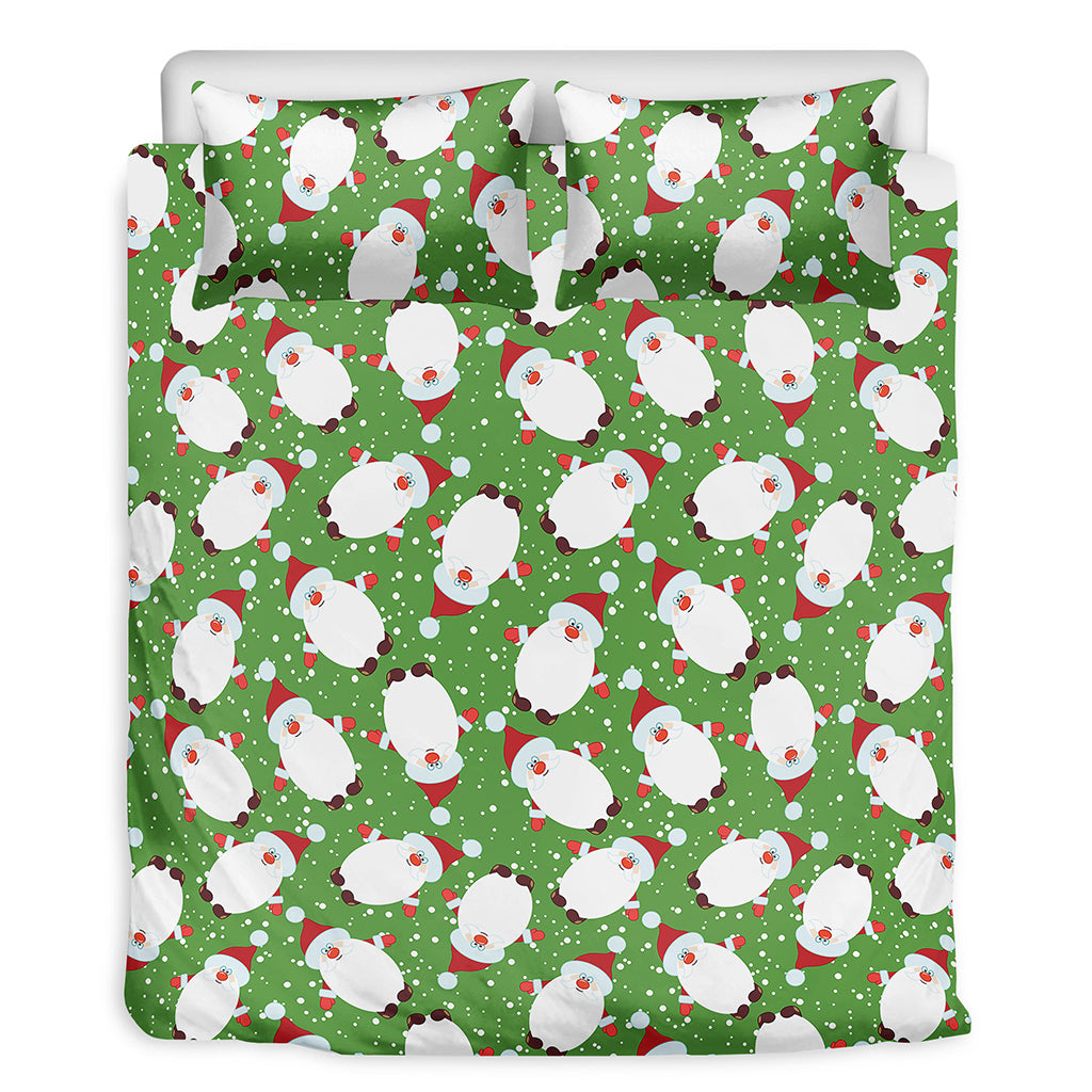 Cartoon Santa Claus Pattern Print Duvet Cover Bedding Set