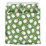 Cartoon Santa Claus Pattern Print Duvet Cover Bedding Set