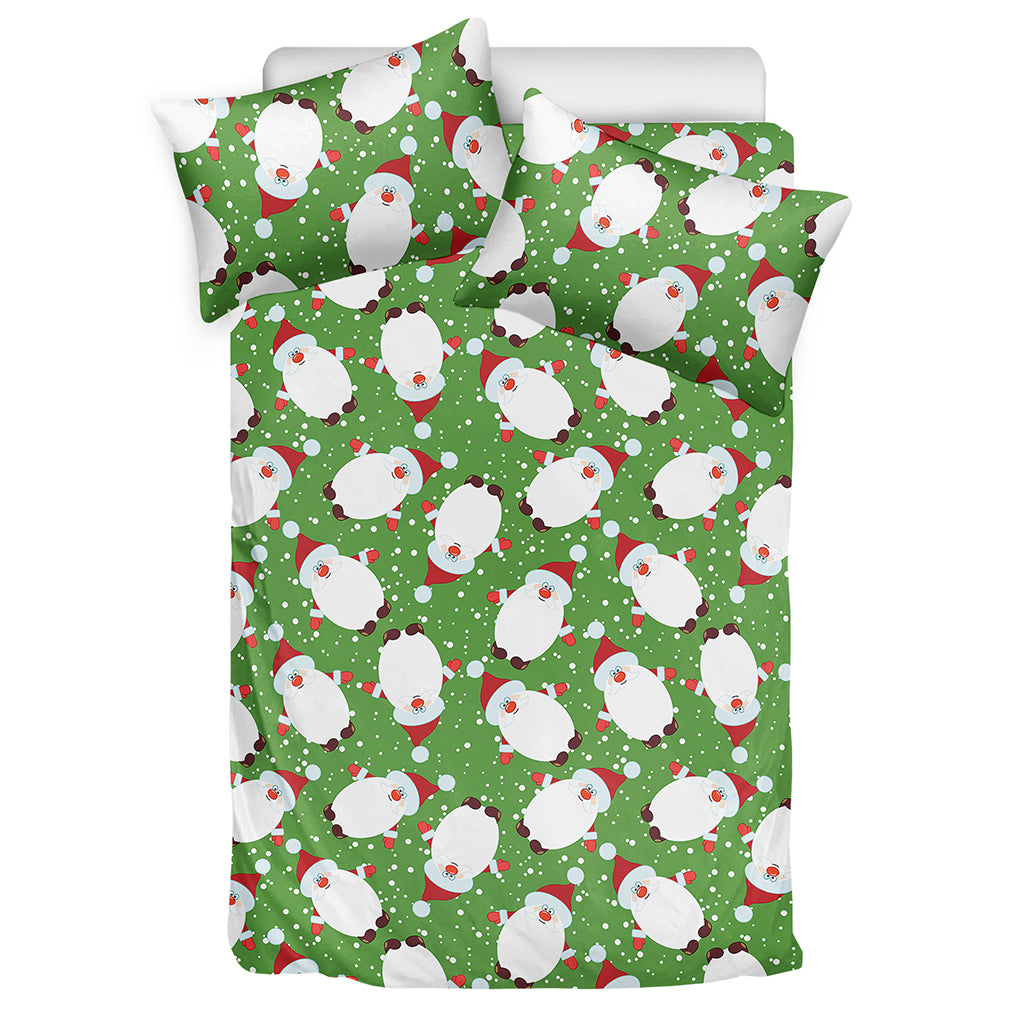 Cartoon Santa Claus Pattern Print Duvet Cover Bedding Set
