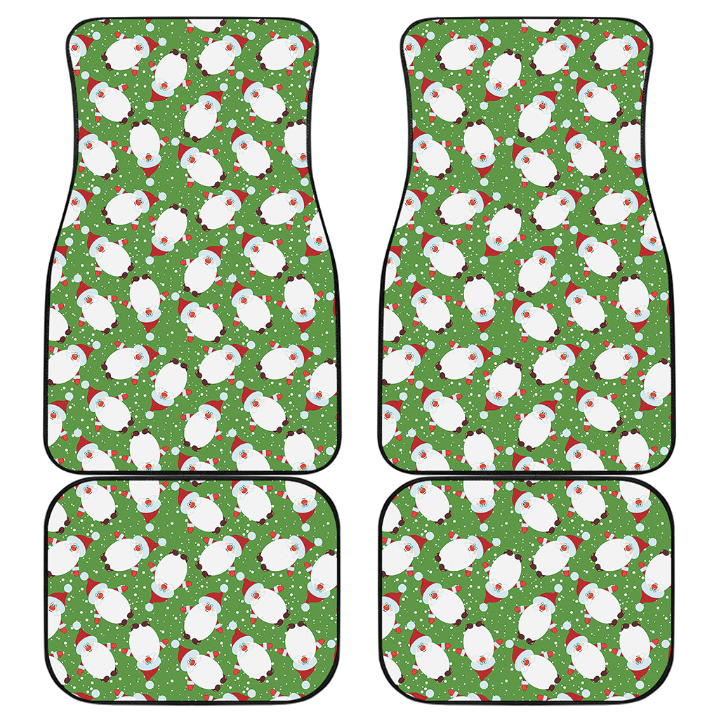 Cartoon Santa Claus Pattern Print Front and Back Car Floor Mats