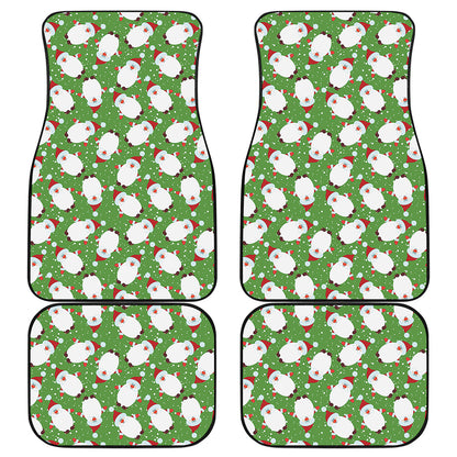 Cartoon Santa Claus Pattern Print Front and Back Car Floor Mats