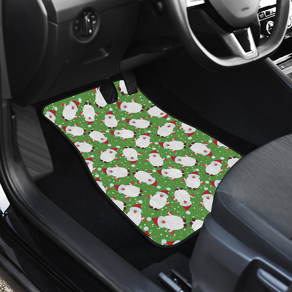 Cartoon Santa Claus Pattern Print Front and Back Car Floor Mats