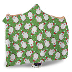 Cartoon Santa Claus Pattern Print Hooded Blanket