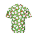 Cartoon Santa Claus Pattern Print Men's Baseball Jersey