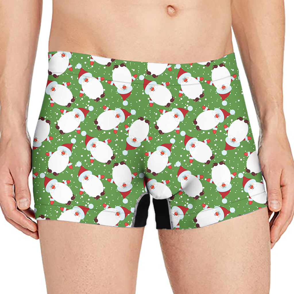 Cartoon Santa Claus Pattern Print Men's Boxer Briefs