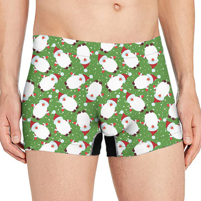 Cartoon Santa Claus Pattern Print Men's Boxer Briefs