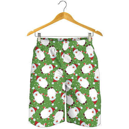 Cartoon Santa Claus Pattern Print Men's Shorts