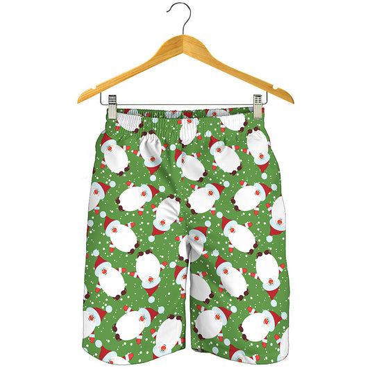 Cartoon Santa Claus Pattern Print Men's Shorts