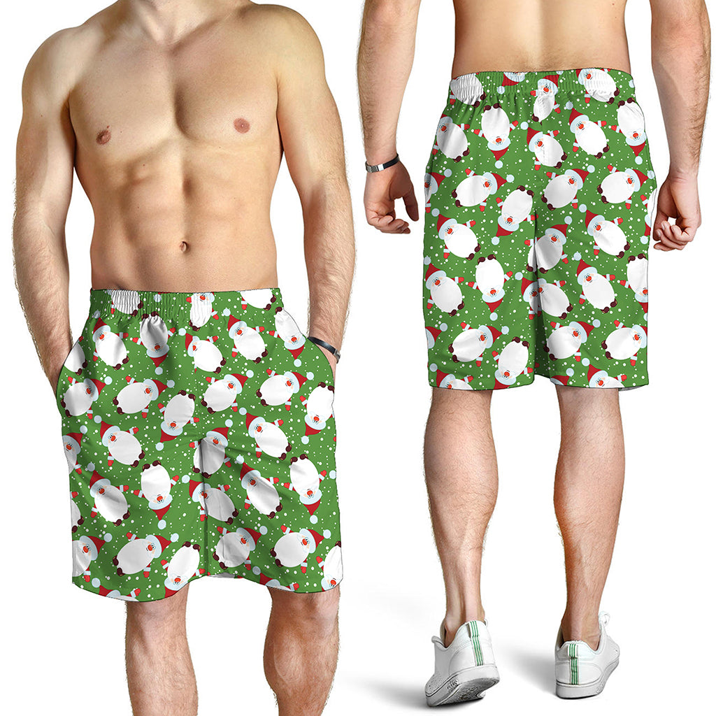 Cartoon Santa Claus Pattern Print Men's Shorts