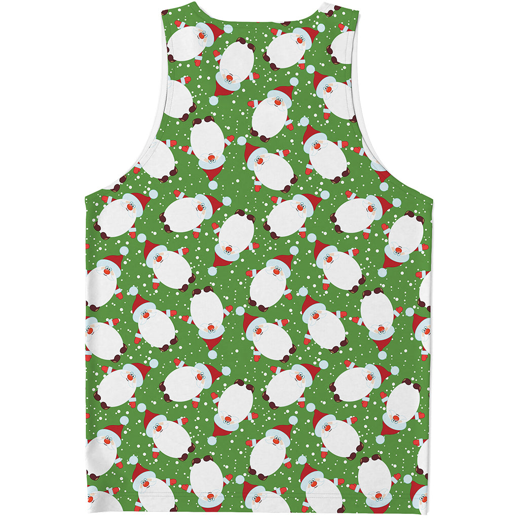 Cartoon Santa Claus Pattern Print Men's Tank Top