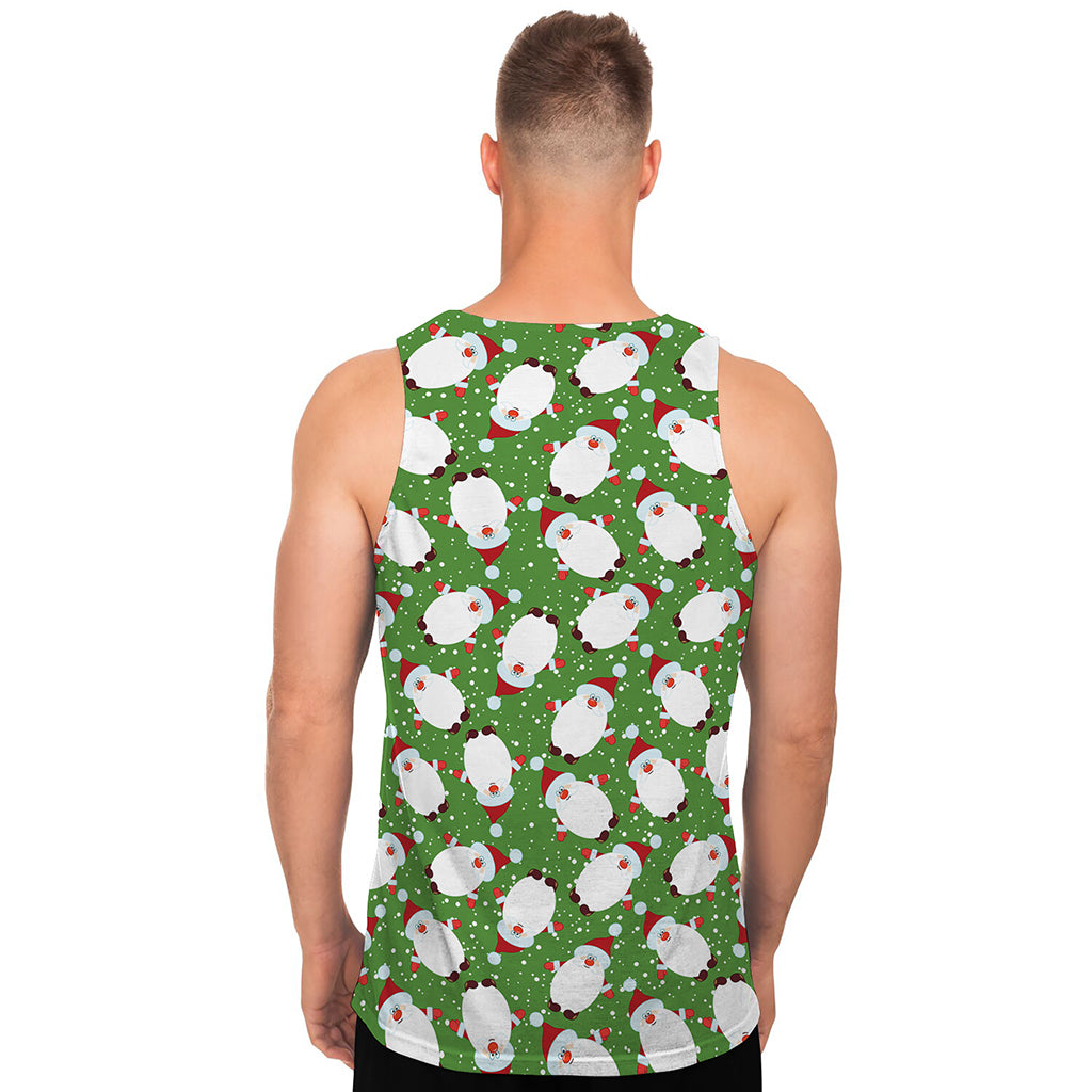 Cartoon Santa Claus Pattern Print Men's Tank Top