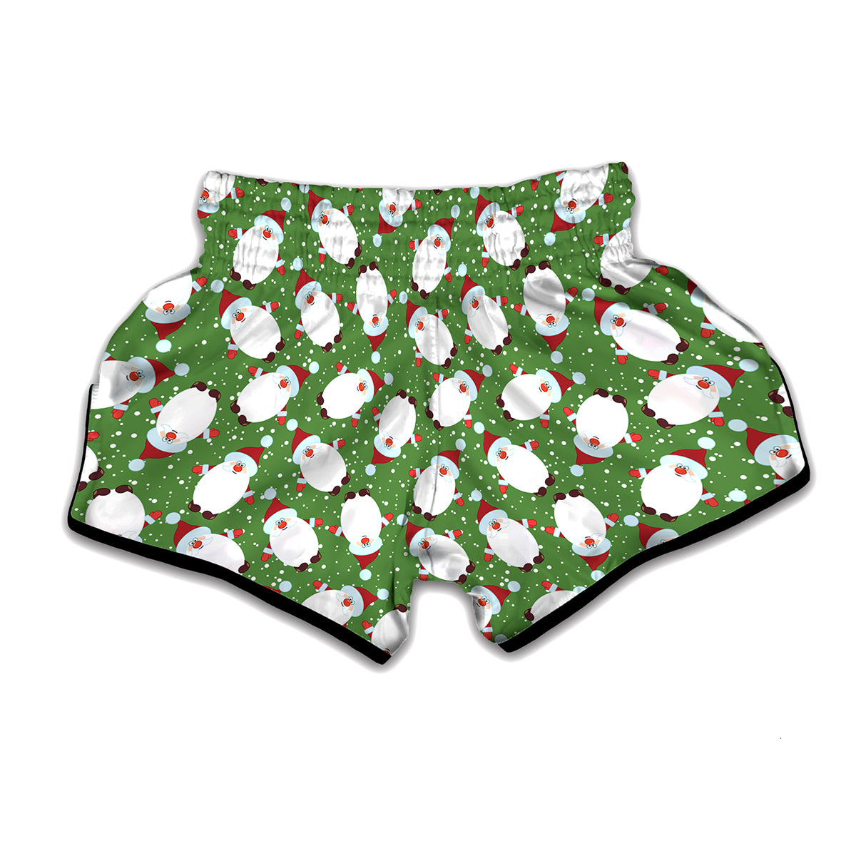 Cartoon Santa Claus Pattern Print Muay Thai Boxing Shorts