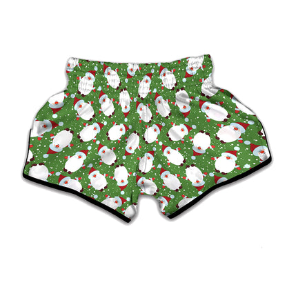 Cartoon Santa Claus Pattern Print Muay Thai Boxing Shorts