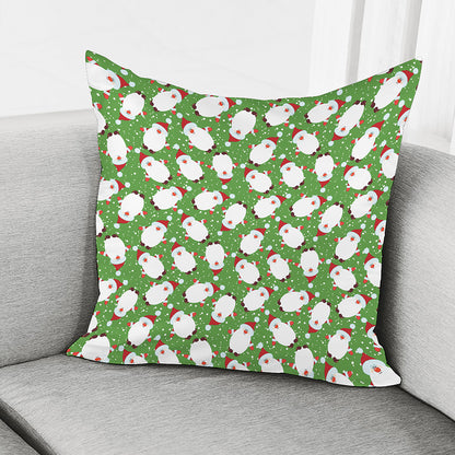 Cartoon Santa Claus Pattern Print Pillow Cover