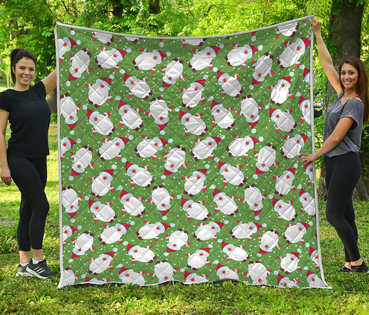 Cartoon Santa Claus Pattern Print Quilt