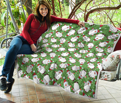 Cartoon Santa Claus Pattern Print Quilt