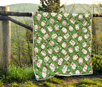 Cartoon Santa Claus Pattern Print Quilt