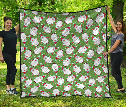 Cartoon Santa Claus Pattern Print Quilt