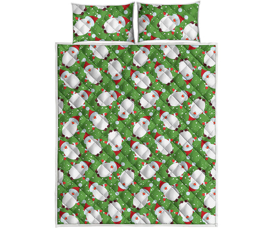 Cartoon Santa Claus Pattern Print Quilt Bed Set