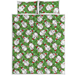 Cartoon Santa Claus Pattern Print Quilt Bed Set