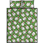 Cartoon Santa Claus Pattern Print Quilt Bed Set