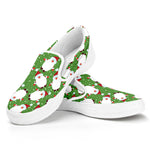 Cartoon Santa Claus Pattern Print White Slip On Shoes