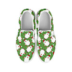 Cartoon Santa Claus Pattern Print White Slip On Shoes
