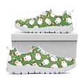 Cartoon Santa Claus Pattern Print White Running Shoes