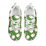 Cartoon Santa Claus Pattern Print White Sneakers