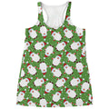 Cartoon Santa Claus Pattern Print Women's Racerback Tank Top