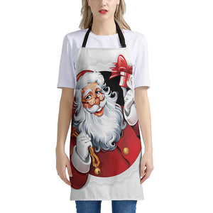 Cartoon Santa Claus Print Apron