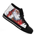 Cartoon Santa Claus Print Black High Top Shoes