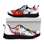 Cartoon Santa Claus Print Black Sneakers