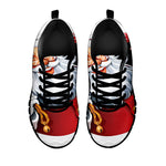 Cartoon Santa Claus Print Black Sneakers
