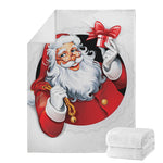 Cartoon Santa Claus Print Blanket