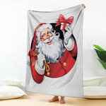Cartoon Santa Claus Print Blanket