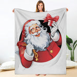 Cartoon Santa Claus Print Blanket