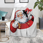 Cartoon Santa Claus Print Blanket
