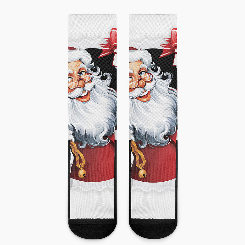 Cartoon Santa Claus Print Crew Socks