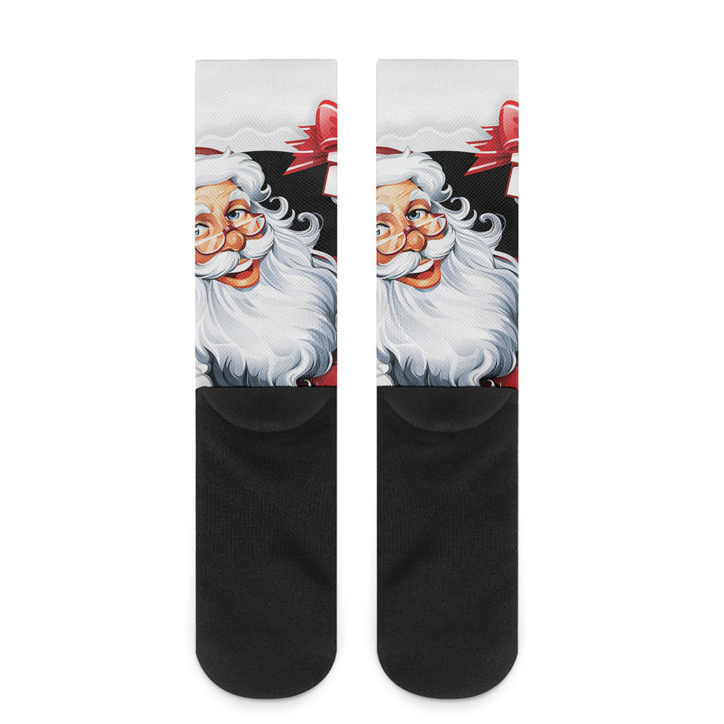 Cartoon Santa Claus Print Crew Socks