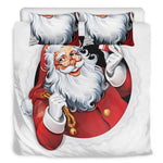 Cartoon Santa Claus Print Duvet Cover Bedding Set
