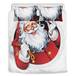 Cartoon Santa Claus Print Duvet Cover Bedding Set