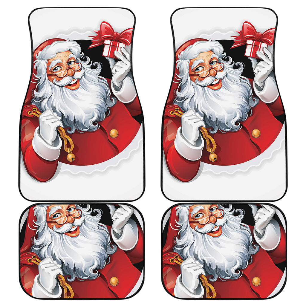 Cartoon Santa Claus Print Front and Back Car Floor Mats