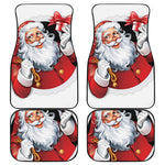 Cartoon Santa Claus Print Front and Back Car Floor Mats