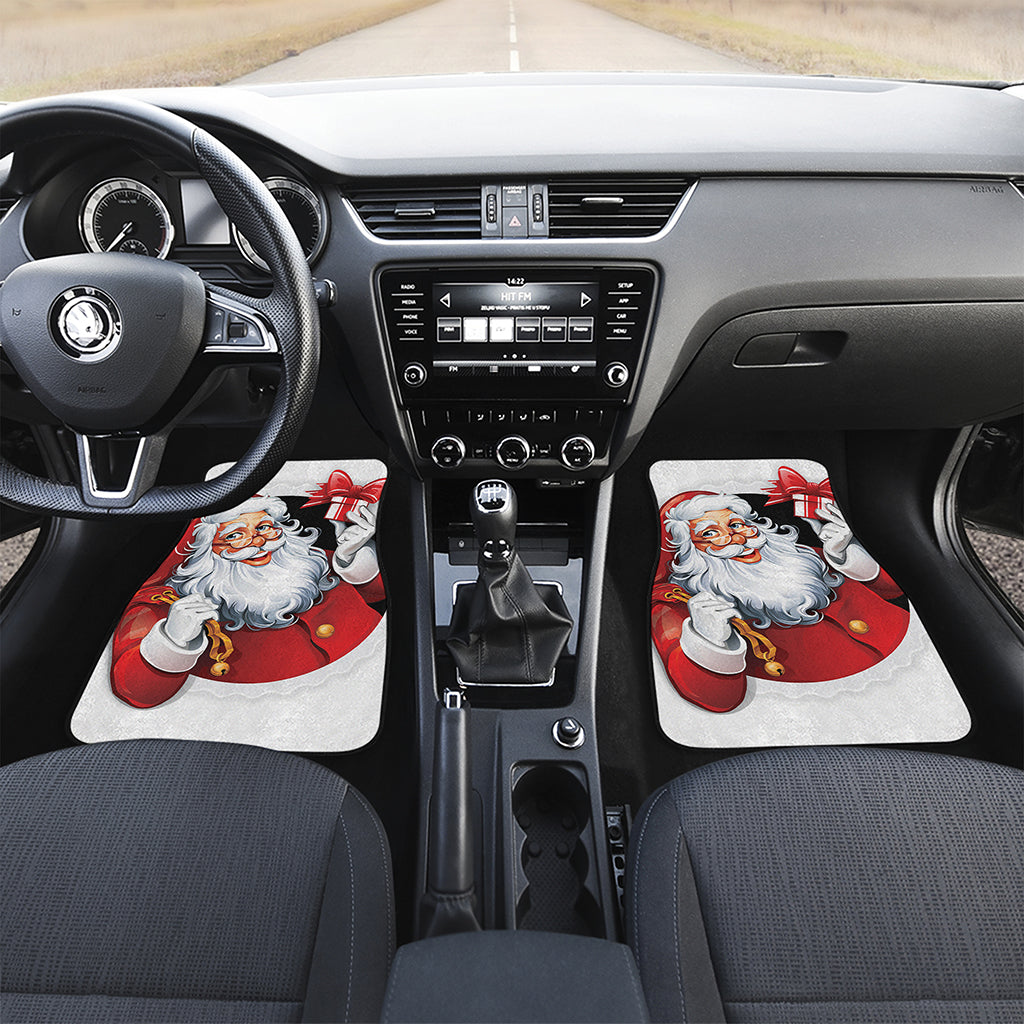 Cartoon Santa Claus Print Front and Back Car Floor Mats