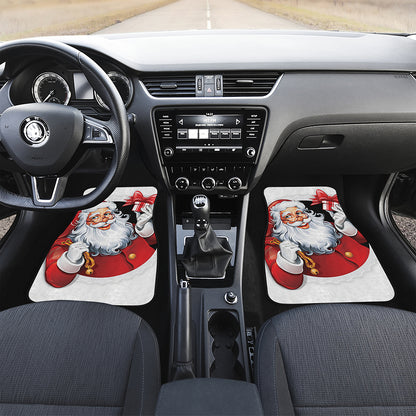 Cartoon Santa Claus Print Front and Back Car Floor Mats