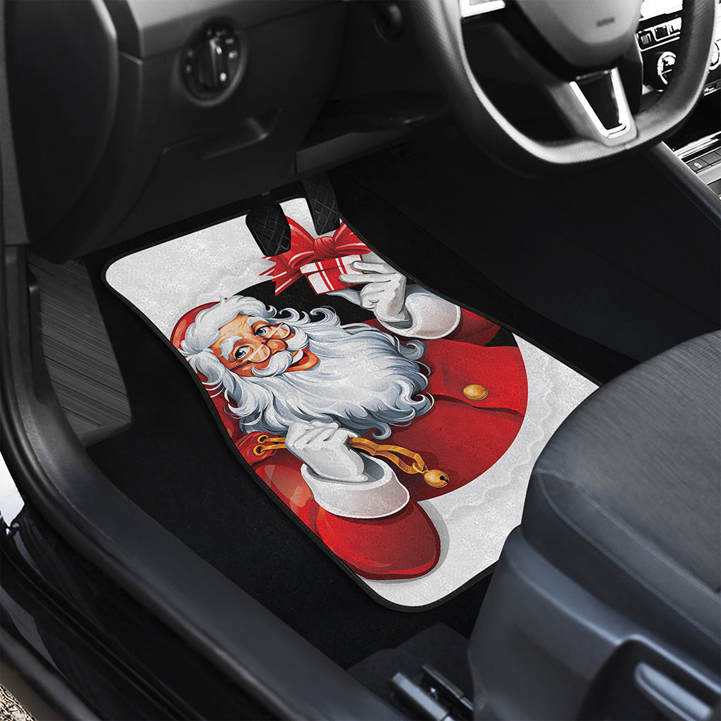 Cartoon Santa Claus Print Front and Back Car Floor Mats