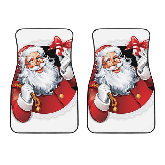 Cartoon Santa Claus Print Front Car Floor Mats