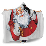 Cartoon Santa Claus Print Hooded Blanket